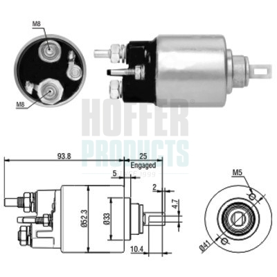 Solenoid electromotor DACIA LOGAN MCV (KS_) 1.4 benzina 75 cai HOFFER 46118