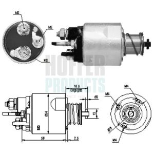 Solenoid electromotor DACIA LOGAN (LS_) 1.5 dCi (LS0W) diesel 86 cai HOFFER 46169
