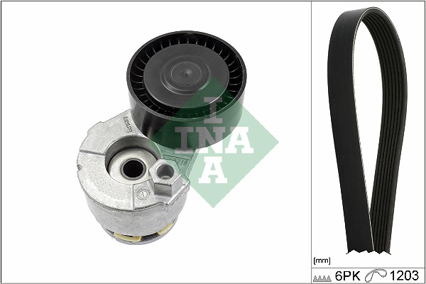 Set curea transmisie cu caneluri DACIA LOGAN MCV II 1.5 dCi diesel 75 cai INA 529 0009 10