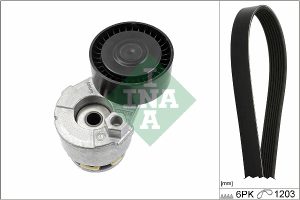 Set curea transmisie cu caneluri DACIA LOGAN (LS_) 1.6 16V (LS09, LS0L, LS0M, LS0P, LS0V, LS18, LS1S, LS1V,... benzina 105 cai INA 529 0009 10