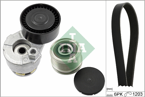 Set curea transmisie cu caneluri DACIA LODGY (JS_) 1.5 dCi diesel 90 cai INA 529 0009 20