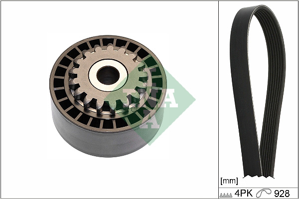 Set curea transmisie cu caneluri DACIA LOGAN (LS_) 1.2 16V LPG Benzina/Autogaz (GPL) 75 cai INA 529 0100 10