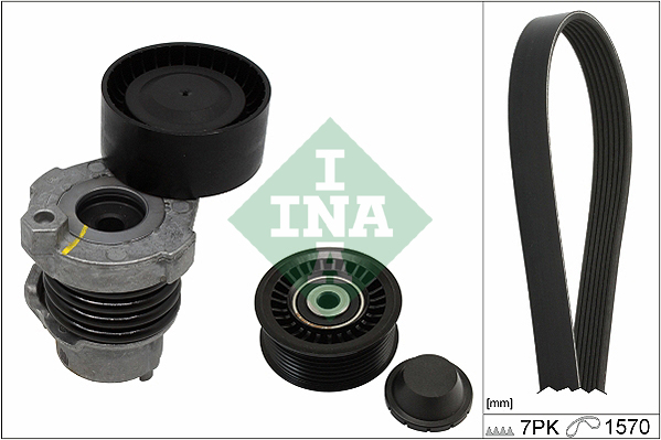 Set curea transmisie cu caneluri DACIA LOGAN MCV II TCe 90 (K8M1, K8MA, K8AC) benzina 90 cai INA 529 0187 10