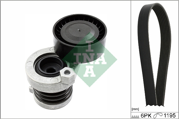Set curea transmisie cu caneluri DACIA LOGAN MCV II 1.5 dCi diesel 90 cai INA 529 0339 10