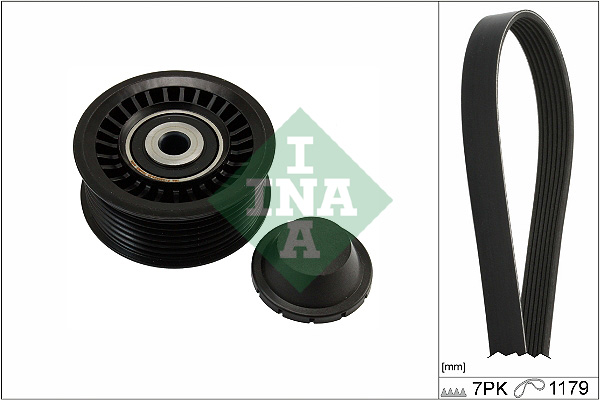 Set curea transmisie cu caneluri DACIA LODGY (JS_) 1.3 TCe 130 (JSNE) benzina 131 cai INA 529 0585 10