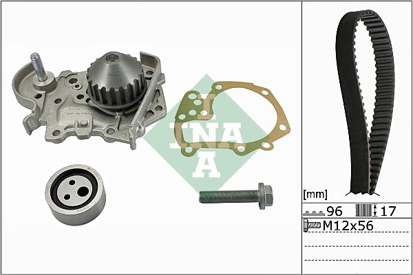 Set pompa apa + curea dintata DACIA LOGAN (LS_) 1.6 (LSOB, LSOD, LSOF, LSOH) benzina 87 cai INA 530 0191 31