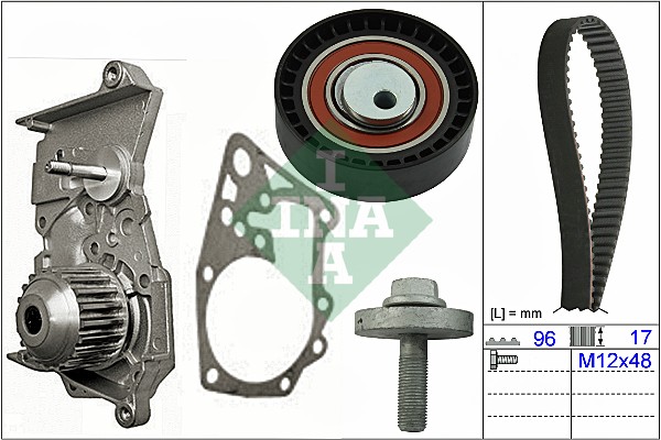 Set pompa apa + curea dintata DACIA LOGAN MCV (KS_) 1.4 benzina 75 cai INA 530 0604 30