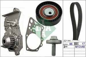 Set pompa apa + curea dintata DACIA LOGAN (LS_) 1.6 (LSOB, LSOD, LSOF, LSOH) benzina 87 cai INA 530 0604 30