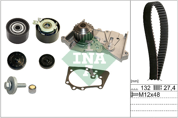 Set pompa apa + curea dintata DACIA LOGAN MCV (KS_) 1.6 16V Hi-Flex Benzina/Etanol 105 cai INA 530 0640 30