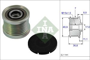 Fulie alternator DACIA SANDERO II TCe 90 LPG (B8M1) Benzina/Autogaz (GPL) 90 cai INA 535 0081 10