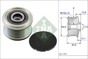 Fulie alternator DACIA LOGAN pick-up (US_) 1.5 dCi diesel 88 cai INA 535 0102 10