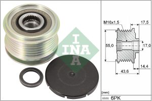 Fulie alternator DACIA LOGAN pick-up (US_) 1.5 dCi diesel 75 cai INA 535 0105 10