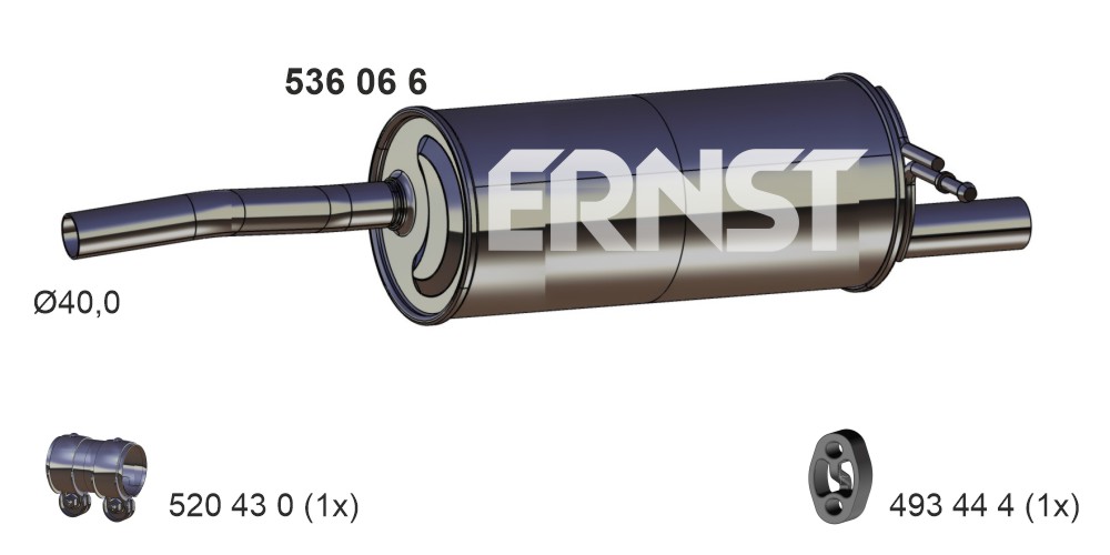 Toba esapament finala DACIA SANDERO 1.4 (BS0C, BS0A, BS0G, BS1F, BS0E) benzina 75 cai ERNST 536066