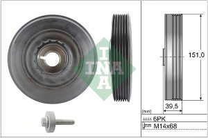 Set fulie arbore cotit DACIA SANDERO 1.6 16V Bifuel Benzina/Etanol 105 cai INA 544 0090 20