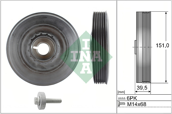 Set fulie arbore cotit DACIA LOGAN EXPRESS (FS_) 1.5 dCi (FS0Y, FS00, FS0J) diesel 65 cai INA 544 0090 20