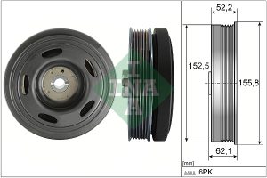 Fulie curea arbore cotit DACIA LODGY (JS_) 1.3 TCe 100 (JSNU) benzina 102 cai INA 544 0515 10