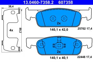 Placute frana DACIA SANDERO II 1.5 dCi diesel 90 cai ATE 13.0460-7358.2