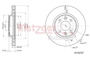 Disc frana DACIA LOGAN MCV II TCe 90 LPG Benzina/Autogaz (GPL) 90 cai METZGER 6110727