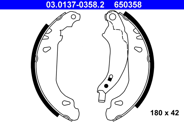 Set saboti frana DACIA LOGAN (LS_) 1.6 16V Flexifuel Benzina/Etanol 105 cai ATE 03.0137-0358.2