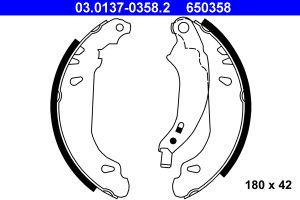 Set saboti frana DACIA LOGAN (LS_) 1.6 Bifuel Benzina/Autogaz (GPL) 84 cai ATE 03.0137-0358.2