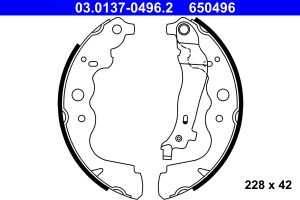 Set saboti frana DACIA LODGY (JS_) 1.5 Blue dCi 115 (JSJT) diesel 116 cai ATE 03.0137-0496.2