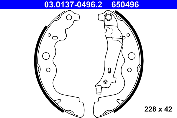 Set saboti frana DACIA LODGY (JS_) 1.6 LPG Benzina/Autogaz (GPL) 83 cai ATE 03.0137-0496.2