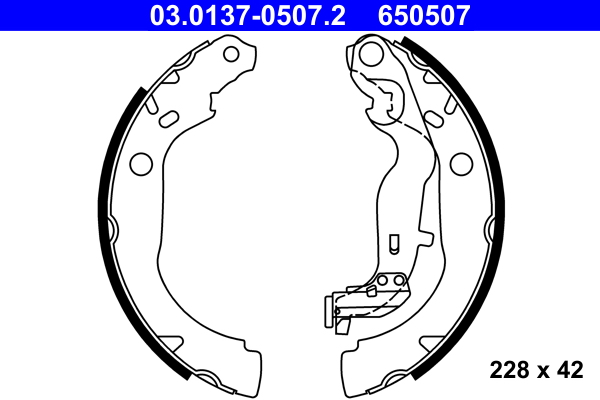 Set saboti frana DACIA DUSTER (HS_) 1.5 dCi 4x4 (HSMC, HSMD) diesel 110 cai ATE 03.0137-0507.2