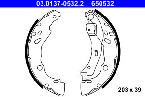 Set saboti frana DACIA LOGAN (LS_) 1.4 MPI LPG (LS0C) Benzina/Autogaz (GPL) 75 cai ATE 03.0137-0532.2