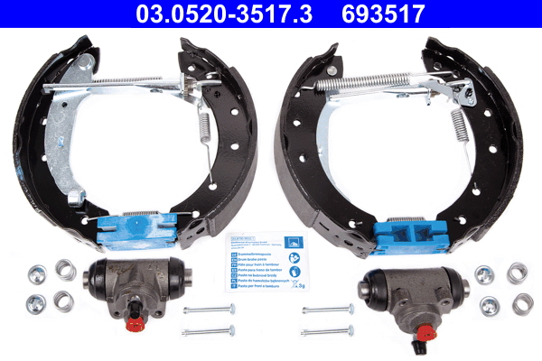 Set saboti frana DACIA LOGAN (LS_) 1.2 16V LPG Benzina/Autogaz (GPL) 75 cai ATE 03.0520-3517.3