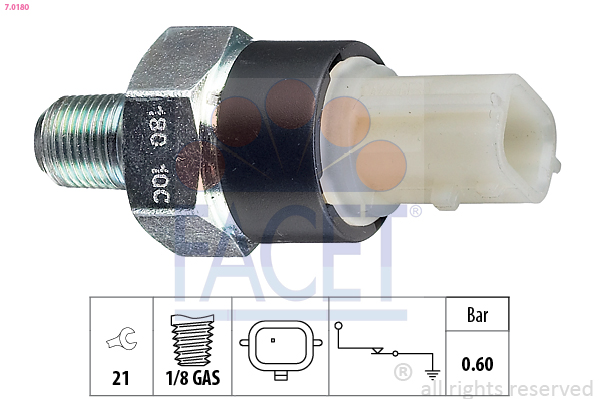 Senzor presiune ulei DACIA SANDERO II TCe 90 LPG (B8M1) Benzina/Autogaz (GPL) 90 cai FACET 7.0180
