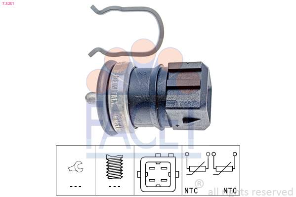 Senzor temperatura lichid de racire DACIA DUSTER Autoutilitara/SUV 1.5 dCi diesel 90 cai FACET 7.3251