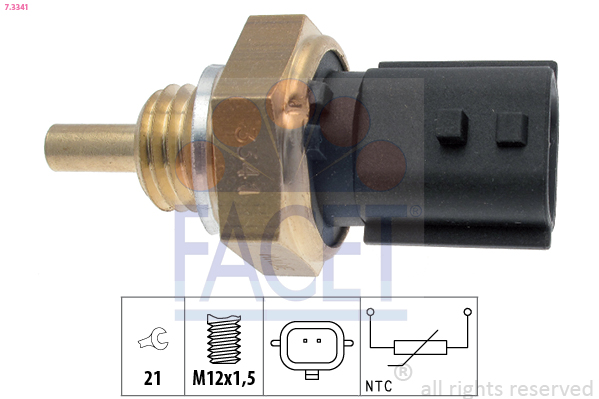 Senzor temperatura lichid de racire DACIA LOGAN II 1.2 LPG Benzina/Autogaz (GPL) 72 cai FACET 7.3341
