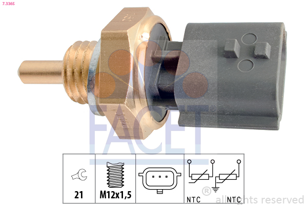 Senzor temperatura lichid de racire DACIA LOGAN (LS_) 1.6 (LSOB, LSOD, LSOF, LSOH) benzina 87 cai FACET 7.3365