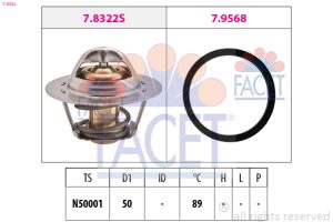 Termostat lichid racire DACIA LOGAN (LS_) 1.6 16V Flexifuel Benzina/Etanol 105 cai FACET 7.8322