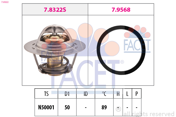 Termostat lichid racire DACIA DUSTER (HS_) 1.6 16V LPG Benzina/Autogaz (GPL) 105 cai FACET 7.8322