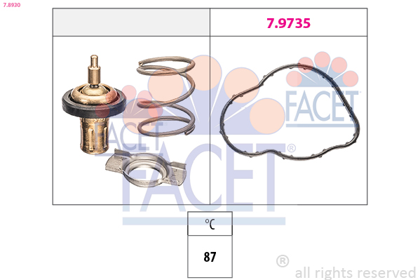 Termostat lichid racire DACIA SANDERO II 1.5 dCi 75 / Blue dCi 75 (B8JW, B8M4, B8AH, B8M7, B8M6) diesel 75 cai FACET 7.8930