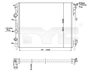 Radiator racire motor DACIA SANDERO 1.4 MPI LPG Benzina/Autogaz (GPL) 72 cai TYC 728-0010