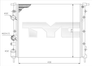 Radiator racire motor DACIA SANDERO 1.4 (BS0C, BS0A, BS0G, BS1F, BS0E) benzina 75 cai TYC 728-0026