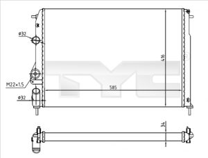Radiator racire motor DACIA LOGAN pick-up (US_) 1.5 dCi (US0K) diesel 68 cai TYC 728-0055-R