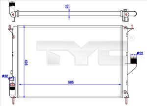 Radiator racire motor DACIA SANDERO 1.4 (BS0C, BS0A, BS0G, BS1F, BS0E) benzina 75 cai TYC 728-0057