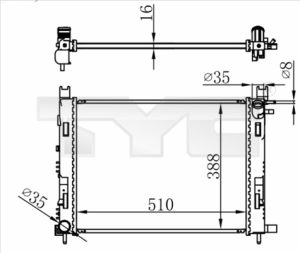 Radiator racire motor DACIA SANDERO II 1.2 LPG Benzina/Autogaz (GPL) 75 cai TYC 728-0063