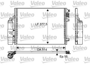 Condensator climatizare DACIA LOGAN MCV (KS_) 1.6 16V (KS0L, KS0M, KS0P, KS1S) benzina 105 cai VALEO 814051