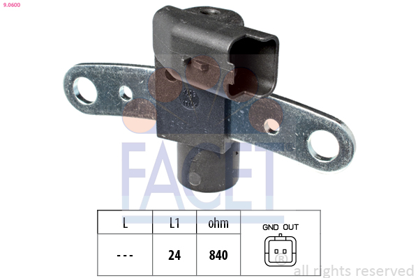 Senzor impulsuri arbore cotit DACIA LOGAN EXPRESS (FS_) 1.5 dCi (FS0Y, FS00, FS0J) diesel 65 cai FACET 9.0600