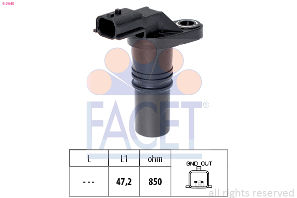 Senzor impulsuri arbore cotit DACIA SANDERO 1.5 dCi diesel 75 cai FACET 9.0645