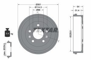 Tambur frana DACIA DUSTER (HM_) 1.3 TCe 130 4x4 (HMMF) benzina 131 cai TEXTAR 94045500