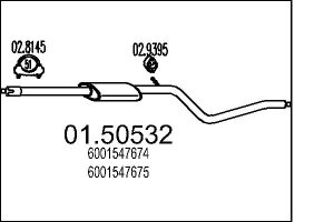 Toba esapamet intermediara DACIA LOGAN (LS_) 1.4 (LSOA, LSOC, LSOE, LSOG) benzina 75 cai MTS 01.50532