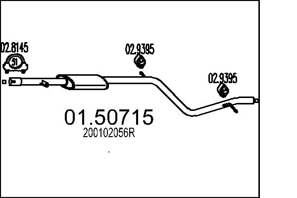 Toba esapamet intermediara DACIA LOGAN EXPRESS (FS_) 1.6 LPG Benzina/Autogaz (GPL) 84 cai MTS 01.50715