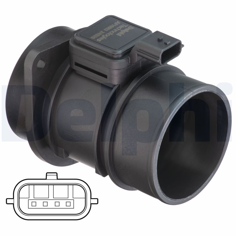 Senzor debit aer DACIA LOGAN (LS_) 1.5 dCi (LS04) diesel 75 cai DELPHI AF10653-12B1