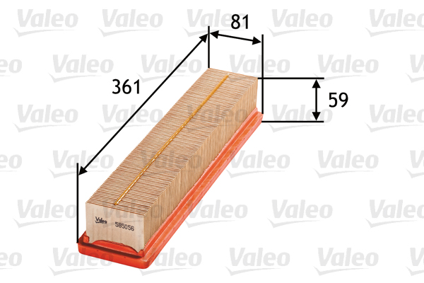 Filtru aer DACIA LOGAN (LS_) 1.0 Hi-Flex (LS0R, LS1G) Benzina/Etanol 76 cai VALEO 585056