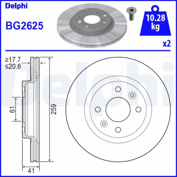 Disc frana DACIA SANDERO II 1.0 SCe 75 (B8JC, B8JD) benzina 73 cai DELPHI BG2625